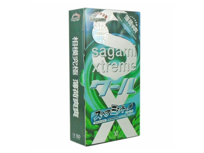 Bao cao su chống xuất tinh sớm Sagami Xtreme Spearmint (10 chiếc)