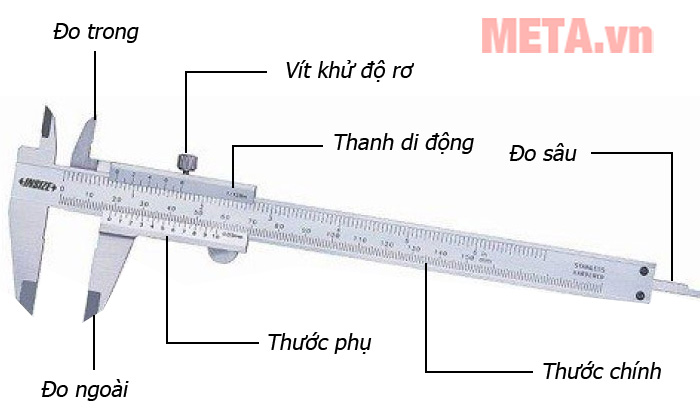 Cấu tạo của thước cặp