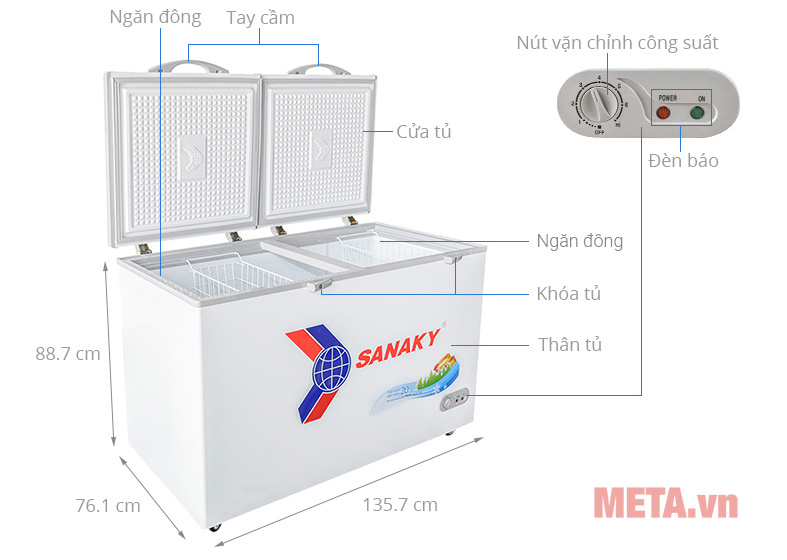 Tủ đông 2 cánh Sanaky VH-5699HY