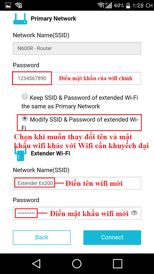 Cài đặt bộ mở rộng Wifi