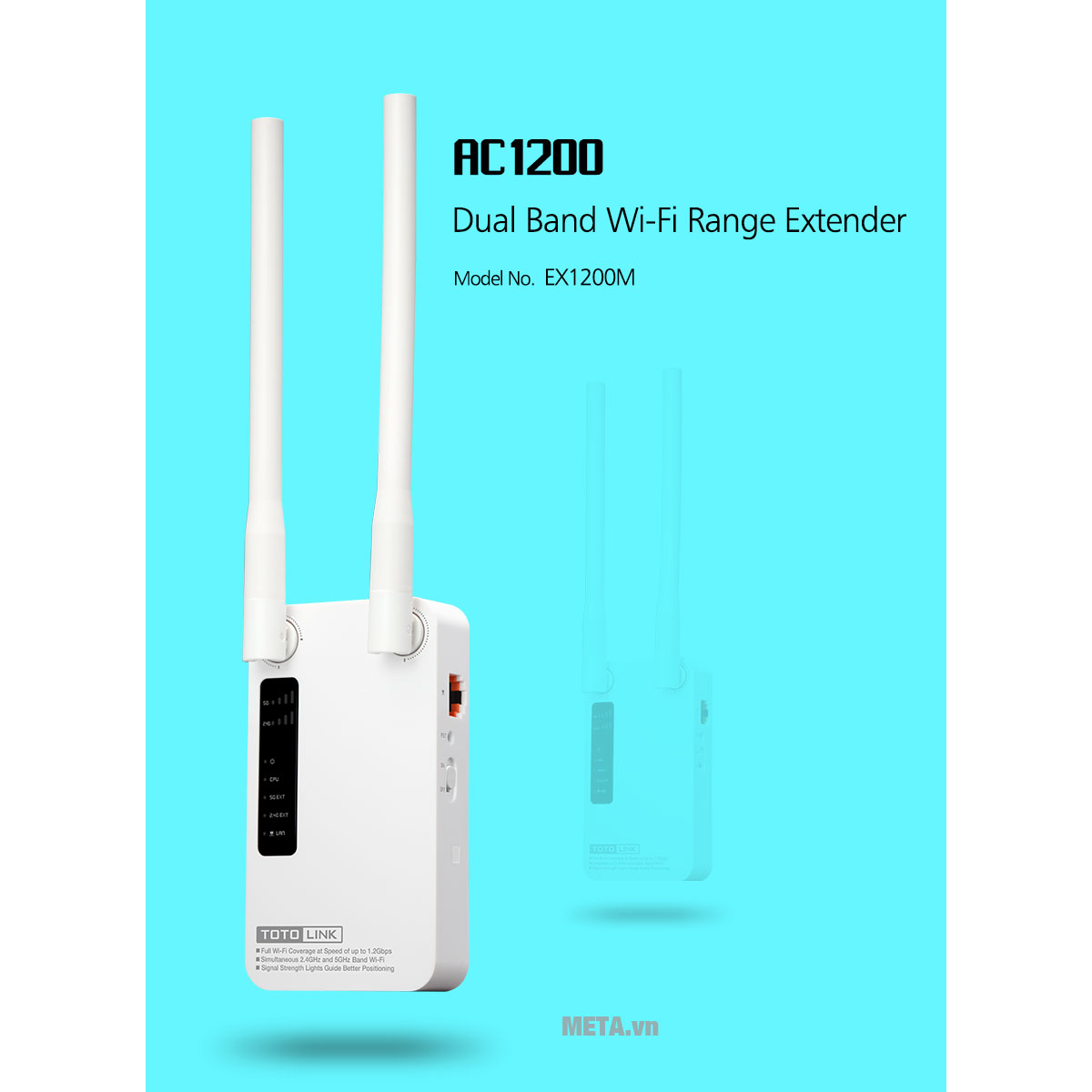 Thiết bị phát Wifi AC1200 TotoLink EX1200M mở rộng sóng Wifi với APP tiện dụng