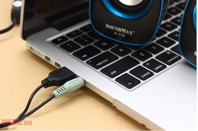 Kết nối với laptop qua jack 3.5mm