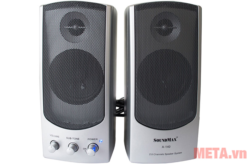 Loa SoundMax A140 2.0 sử dụng nút vặn điều khiển tiện lợi