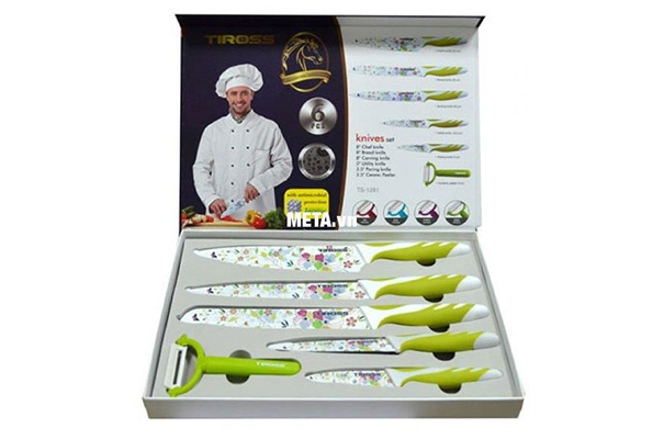 Bộ dao hoa men Ceramic 7 món Tiross TS-1281