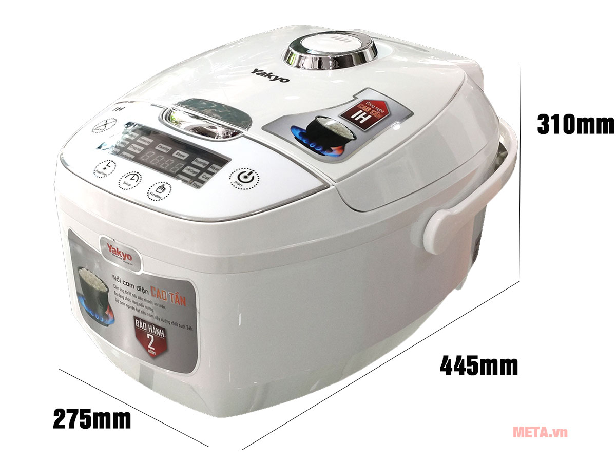 Kích thước nồi cơm điện cao tần IH Yakyo TP-412 