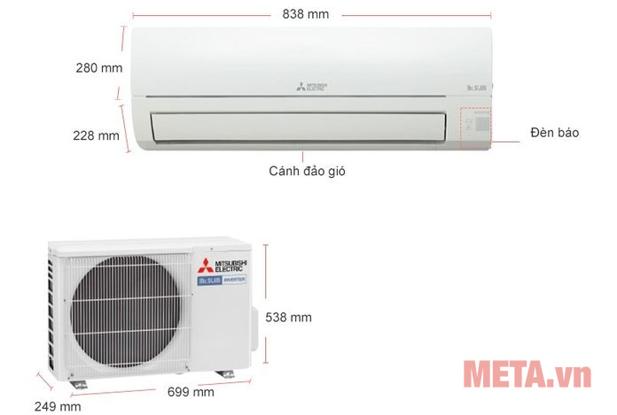 Chi tiết máy lạnh Mitsubishi Electric MSY-JP35VF Máy lạnh Mitsubishi Electric MSY-JP35VF
