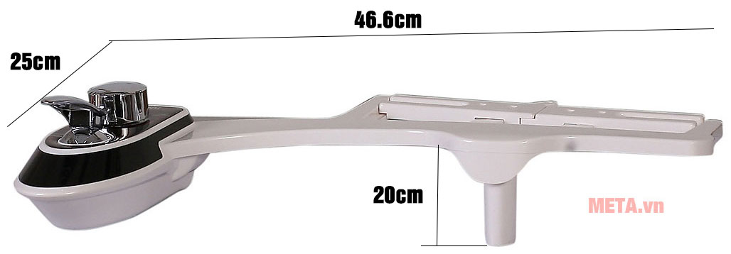 Kích thước thiết bị vệ sinh 2 vòi phun Fujishan Bidet LKB-830