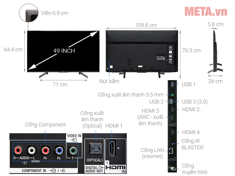 Tivi Sony Android KD-49X8500G