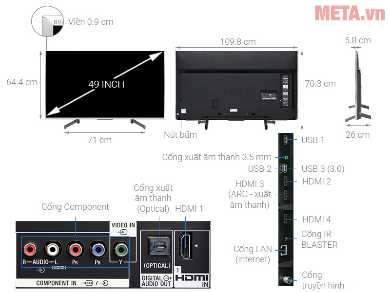 Tivi Sony Android KD-49X8500G/S