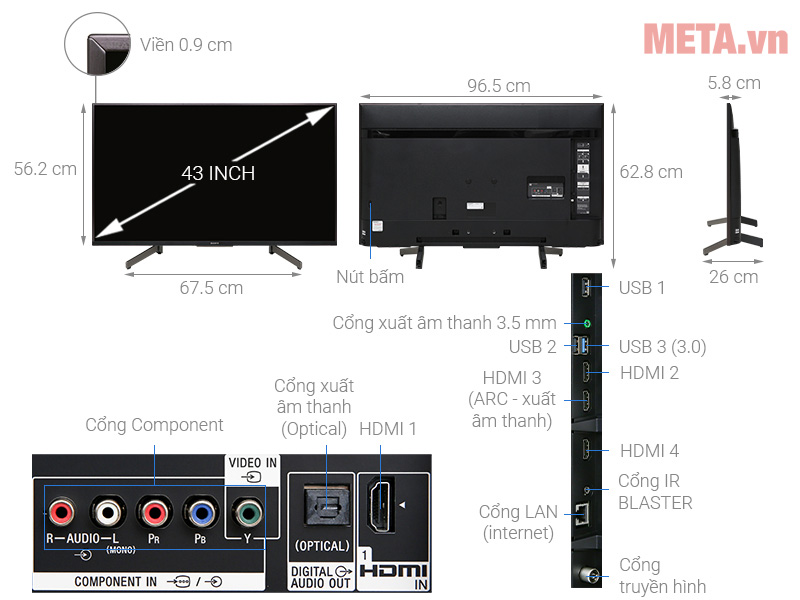 Tivi Sony Android 43 inch KD-43X8500G