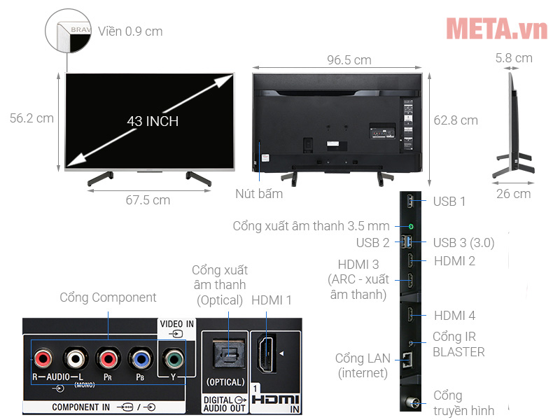 Tivi Sony Android 43 inch KD-43X8500G/S