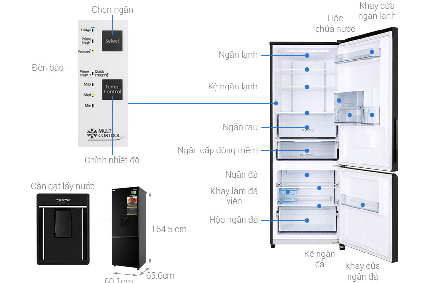 Cấu tạo tủ lạnh Panasonic NR-BV320WKVN