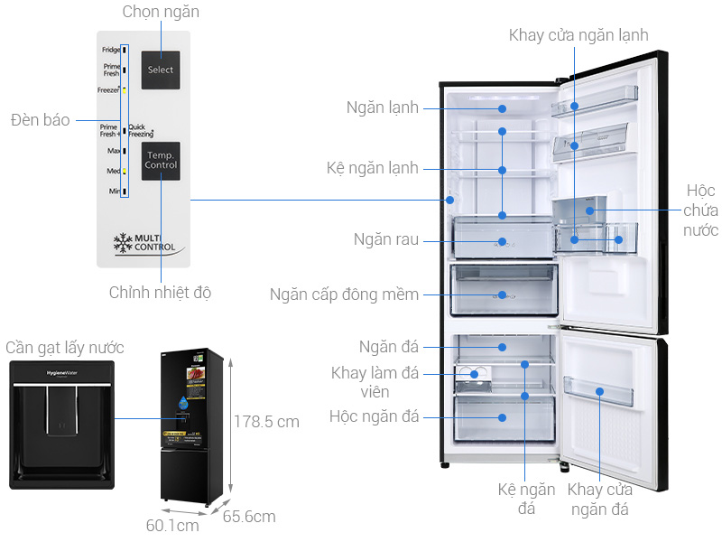 Tủ lạnh Panasonic NR-BC360WKVN