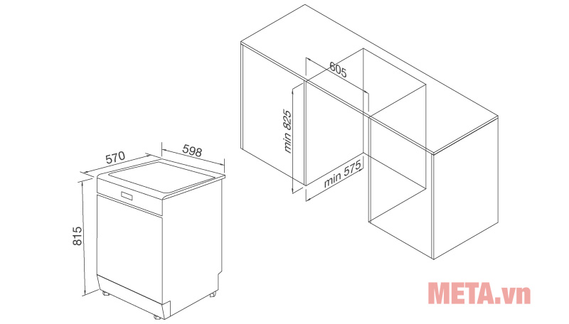 Máy rửa chén Malloca WQP12-J7309E