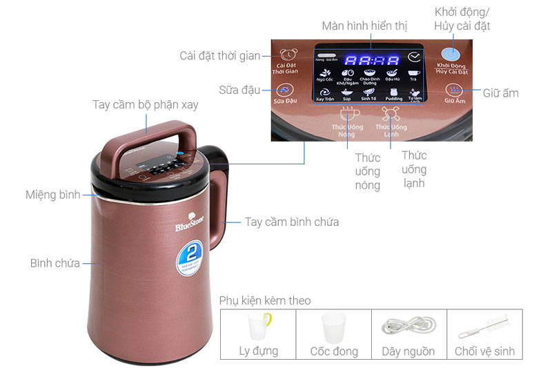 Cấu tạo của máy làm sữa đậu nành Bluetone