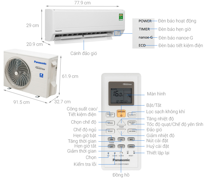 Điều hòa Panasonic CU/CS-PU18WKH-8M