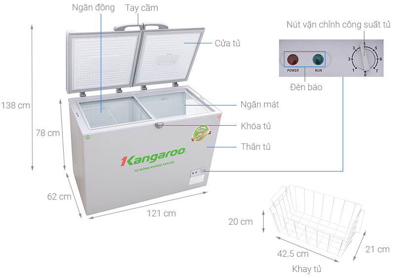 Tủ đông Kangaroo KG 388C2