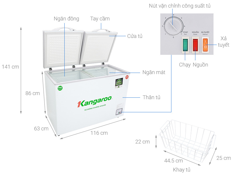 Tủ đông Kangaroo KG388NC2