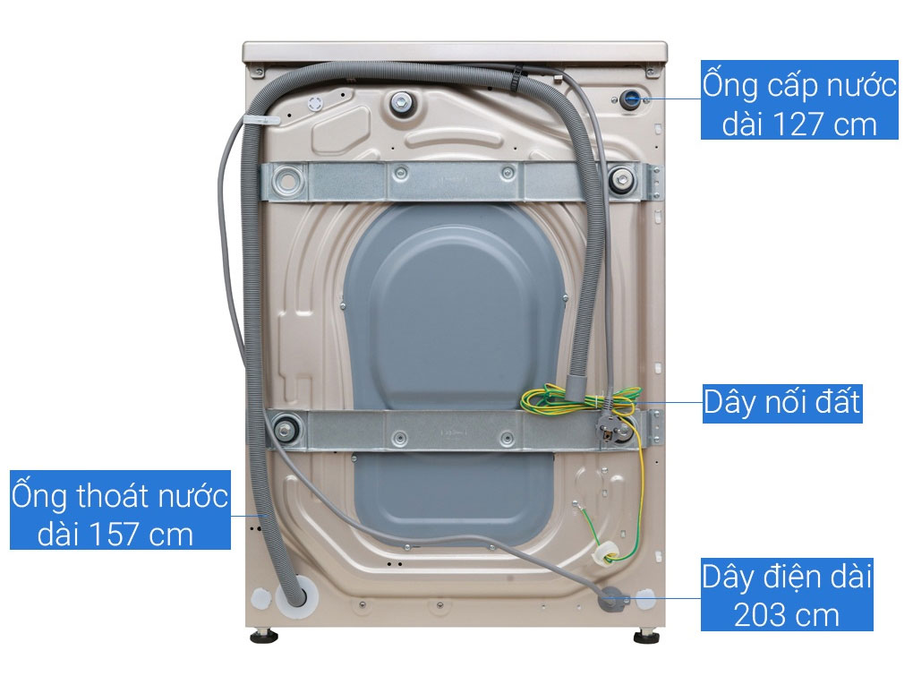 Cấu tạo phía sau máy giặt Aqua