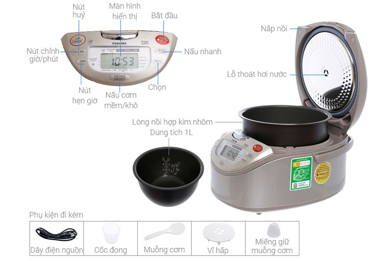 Nồi cơm điện cao tần Toshiba  