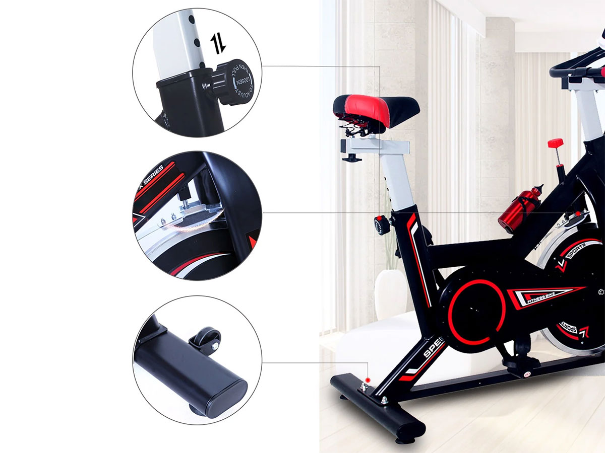 Các chi tiết của xe đạp tập được gia công kỹ càng, cẩn thận