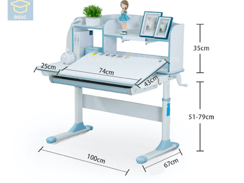 Kích thước bàn học sinh chống gù Bsuc