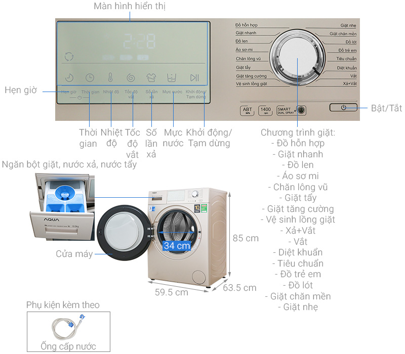 Máy giặt Aqua AQD-DD1050E.N
