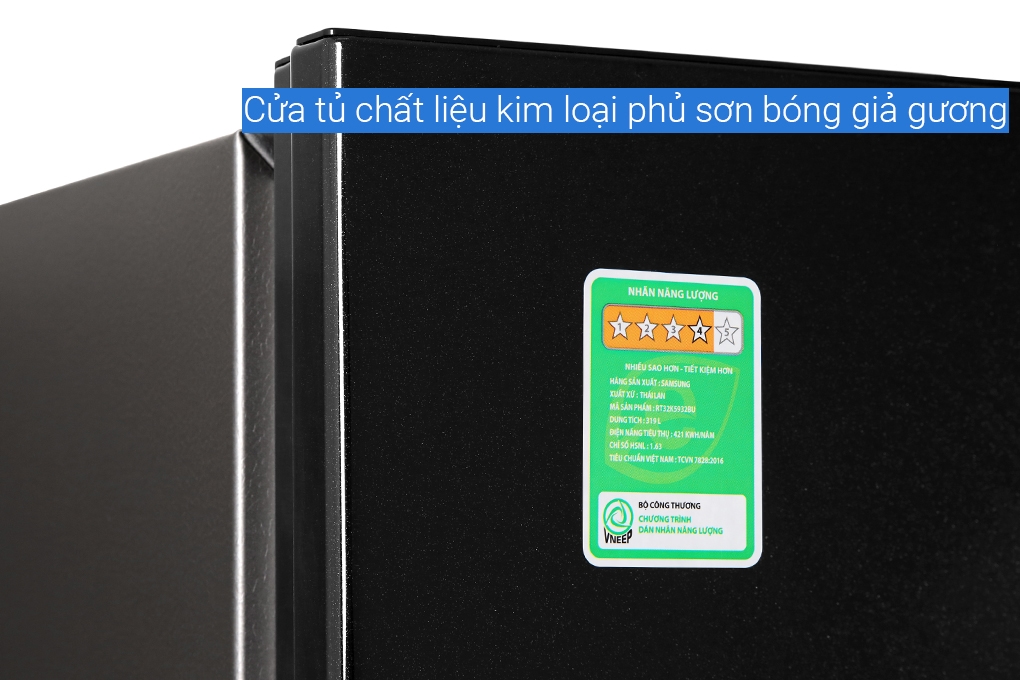 Tủ lạnh Samsung RT32K5932BU có cửa tủ bằng kim loại