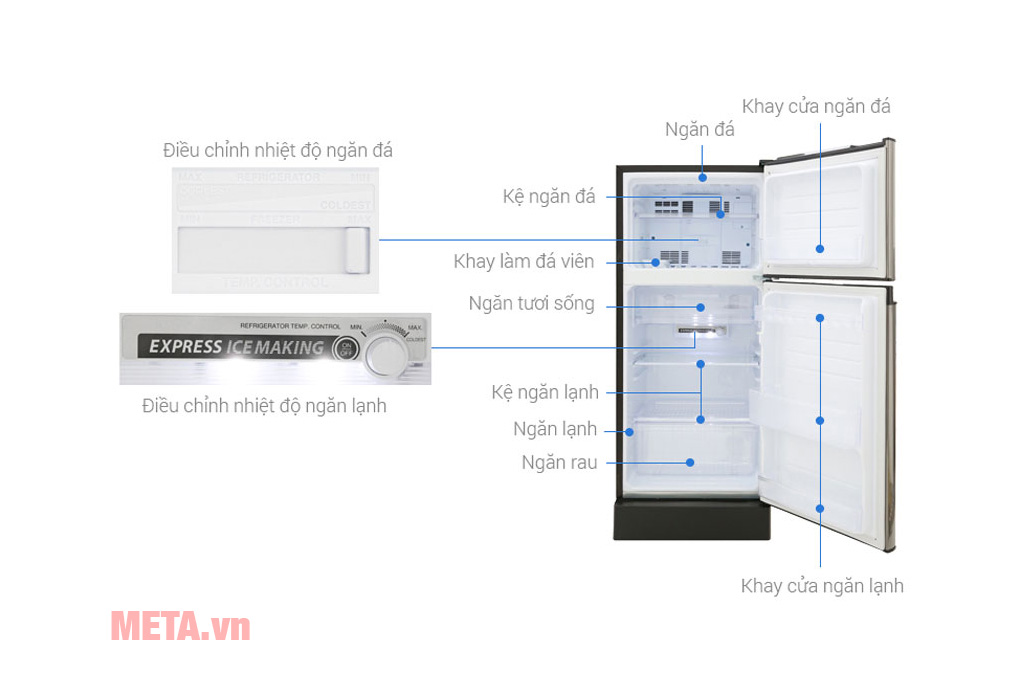 Tủ lạnh 2 cánh Inverter Sharp SJ-X176E-SL - 165 lít