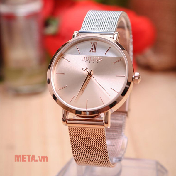 Đồng hồ nữ JA-1237 Julius Hàn Quốc dây thép