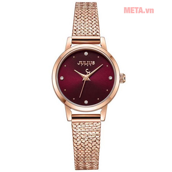 Đồng hồ nữ JS-045 kính Sapphire Julius Star Hàn Quốc (Dây thép)