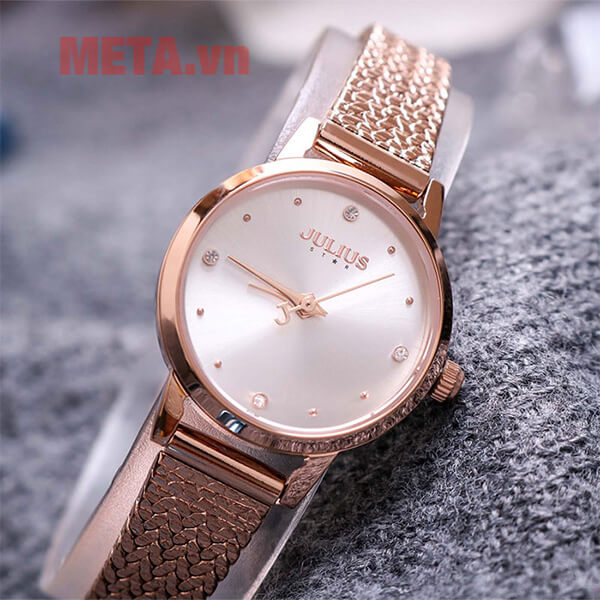 Đồng hồ nữ JS-045 kính Sapphire Julius Star Hàn Quốc (Dây thép)