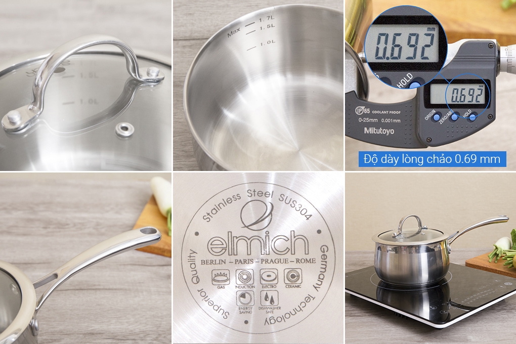 Bộ nồi chảo inox Elmich  