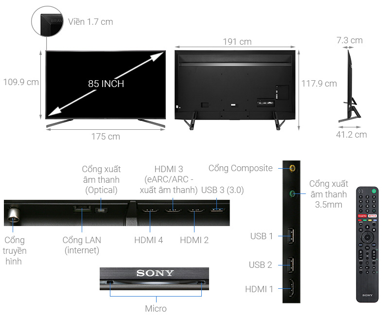 Android Tivi Sony KD-85X9500G