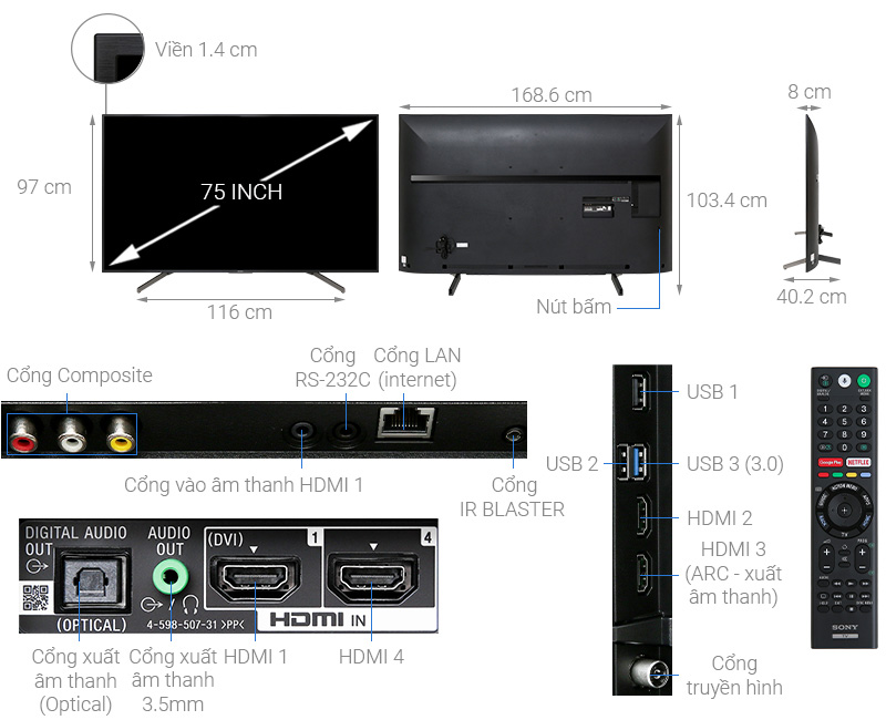 Android Tivi Sony KD-75X8000G