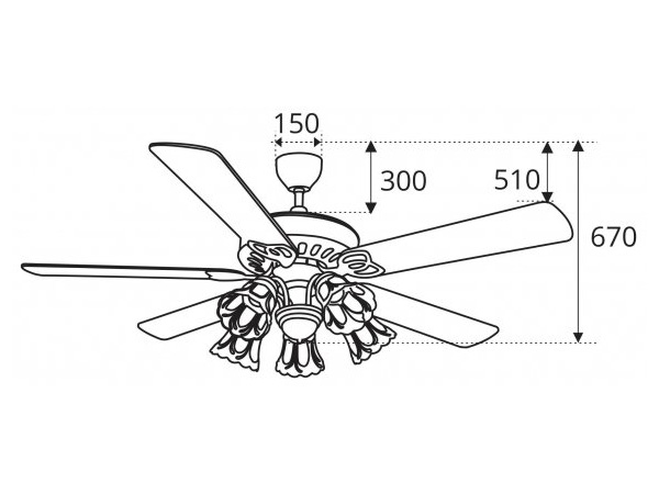 Quạt trần đèn 52 inch Sinwa F622 ORB