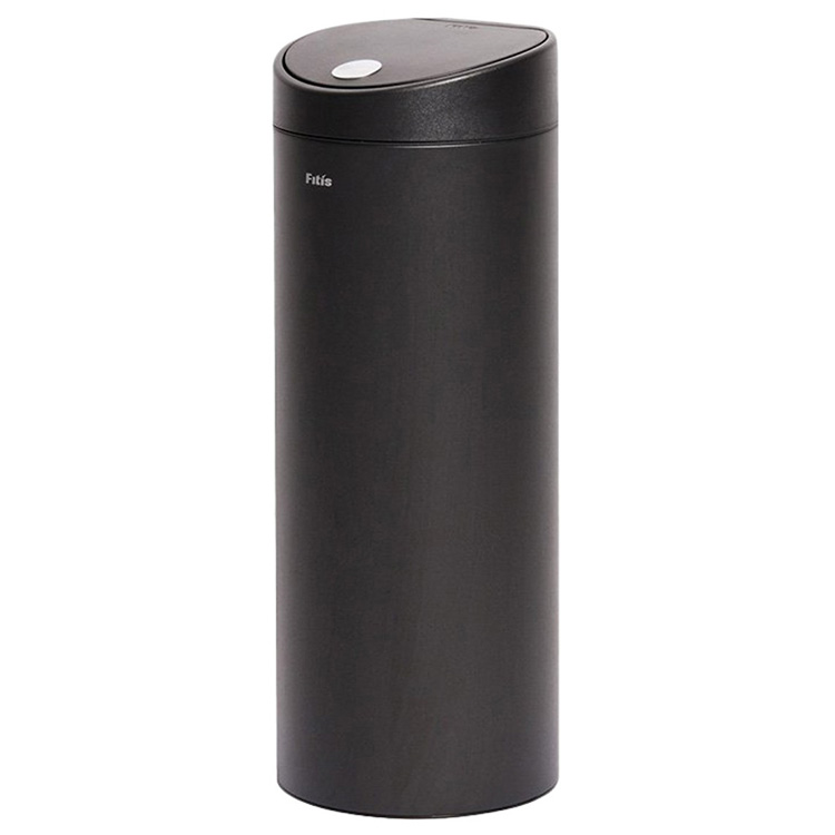 Thùng rác inox nhấn tròn lớn Fitis RTL1-903 - 15L (Đen)