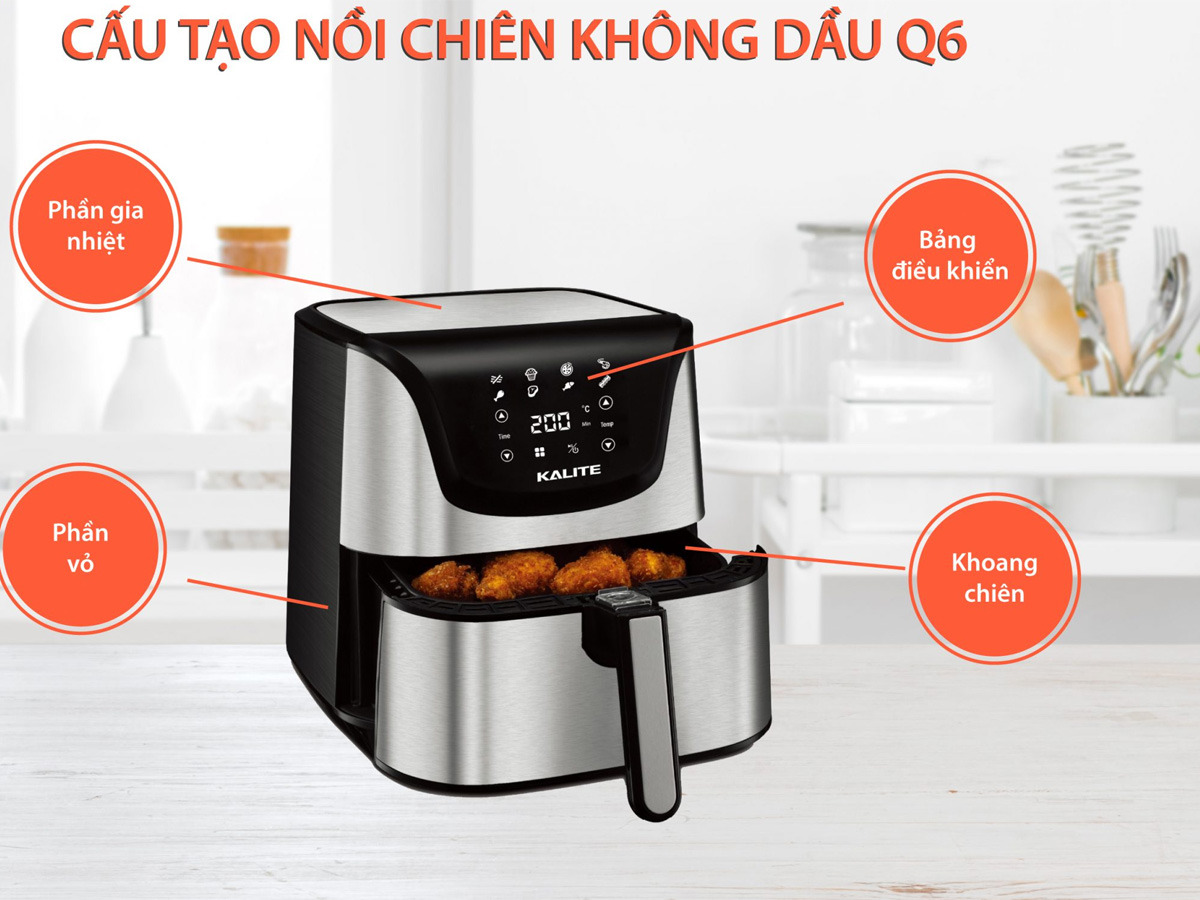 Cấu tạo nồi chiên không dầu