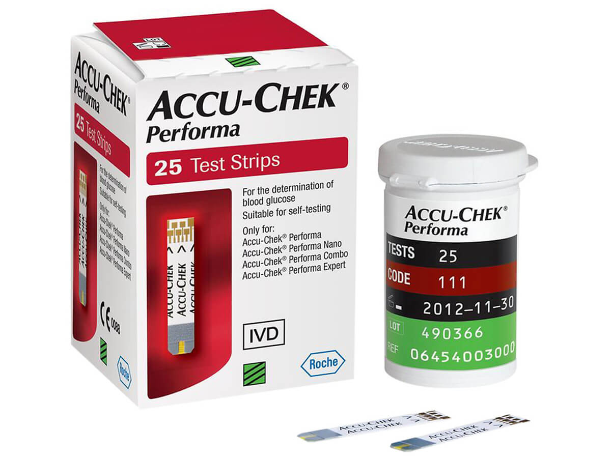 Que thử đường huyết Accu-Chek Performa (Hộp 25 que)