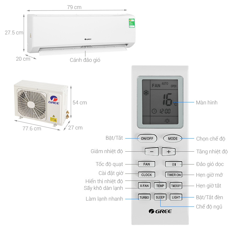 Điều hòa 1 chiều Gree GWC09KB-K6N0C4