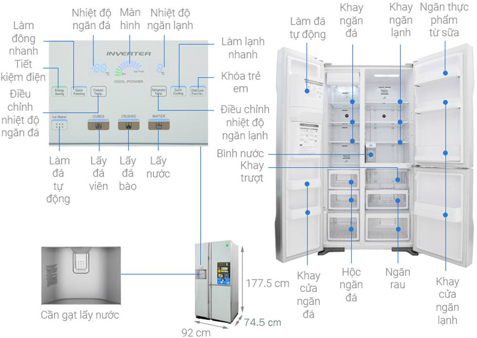 Tủ lạnh Hitachi R-FM800GPGV2-GS