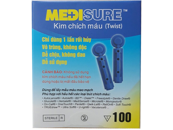 Kim lấy máu thử đường huyết MediSure 100 kim