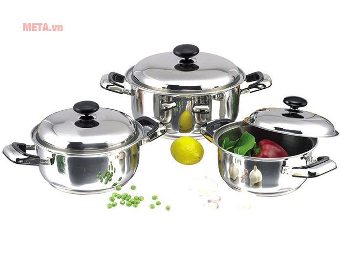 Bộ nồi inox 1 đáy quai đệm SH365