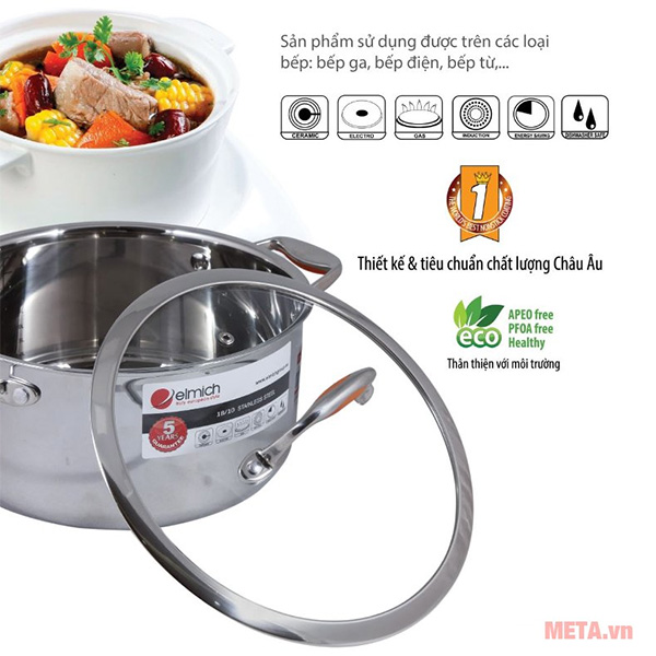 Bộ nồi 3 chiếc inox Elmich Matador 2350123