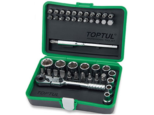Bộ tay vặn tự động và đầu tuýp lục giác 1/4" Toptul GADW4501