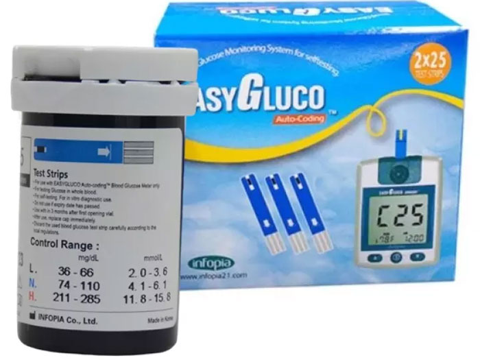 Que thử đường huyết Infopia EasyGluco (lọ 25 que)