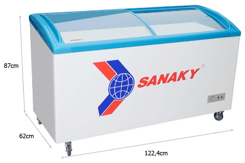 Tủ đông Sanaky 4899K sở hữu thiết kế chắc chắn, dạng hình chữ nhật nằm ngang