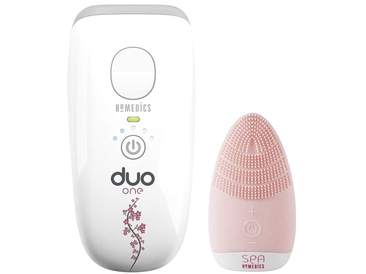 Máy triệt lông cảm biến màu da kèm máy rửa mặt HoMedics IPL-HH190BND-GB