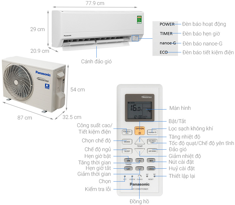 Điều hòa Panasonic CS-PU12WKH-8M