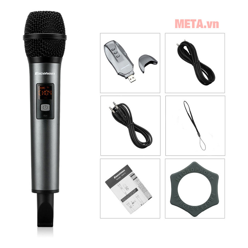 Micro Karaoke không dây Excelvan K18V (01 mic, VHF)